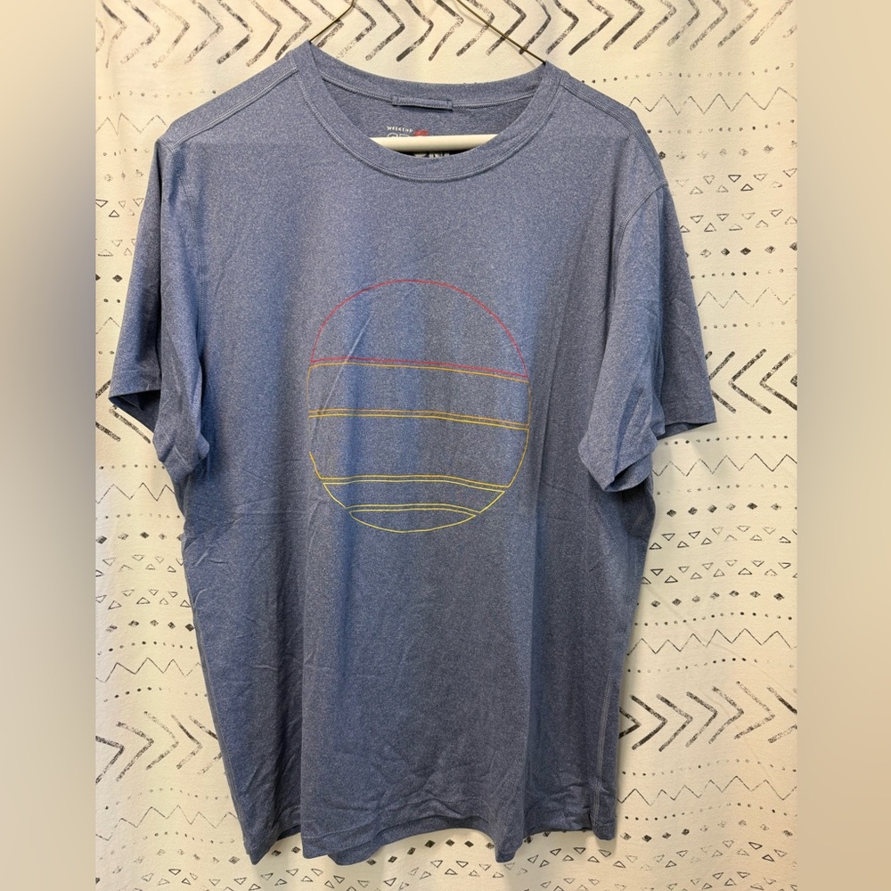 Marine Layer Blue Tee with Colorful Circle Design